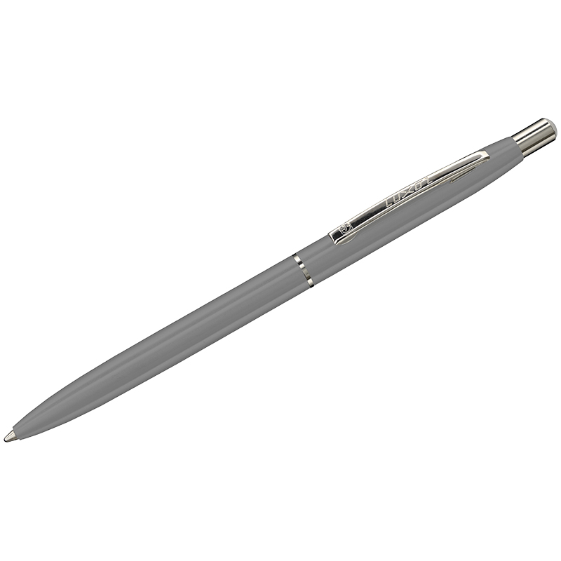 Ручка шариковая Luxor "Sterling" синяя, 1,0мм, корпус серый/хром, кнопочный механизм