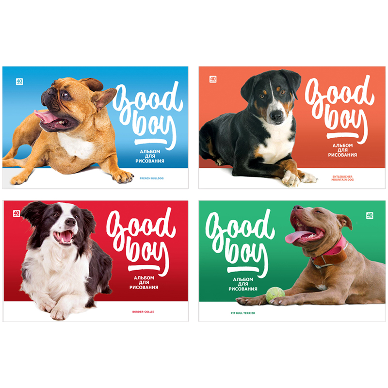 Альбом для рисования 40л., А4, на скрепке BG "Good boy"
