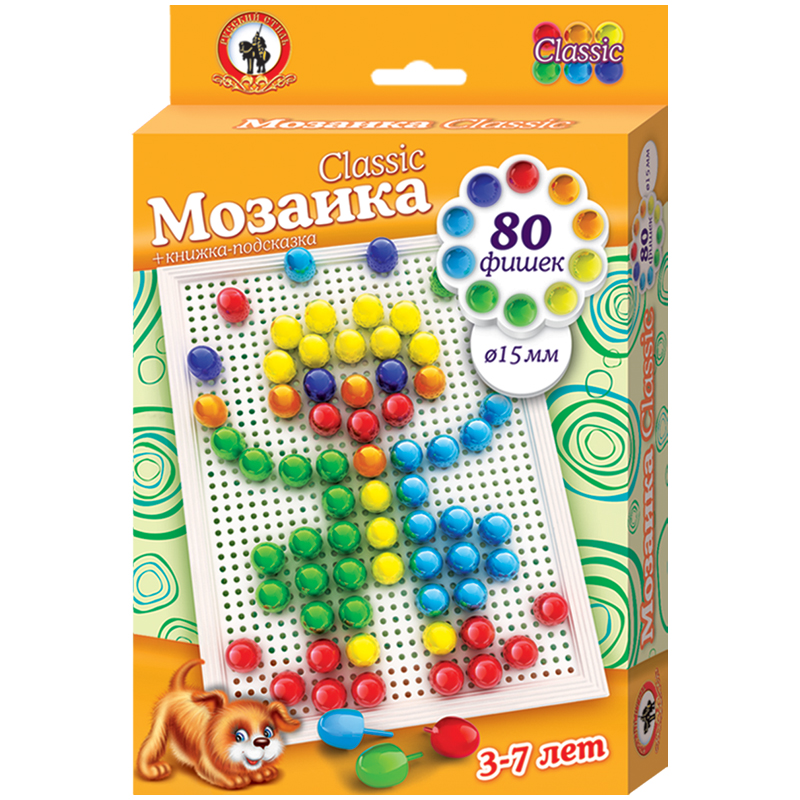 Мозаика Classic Русский стиль "Клоун" 80 эл., D15мм, малая плата, картон, европодвес