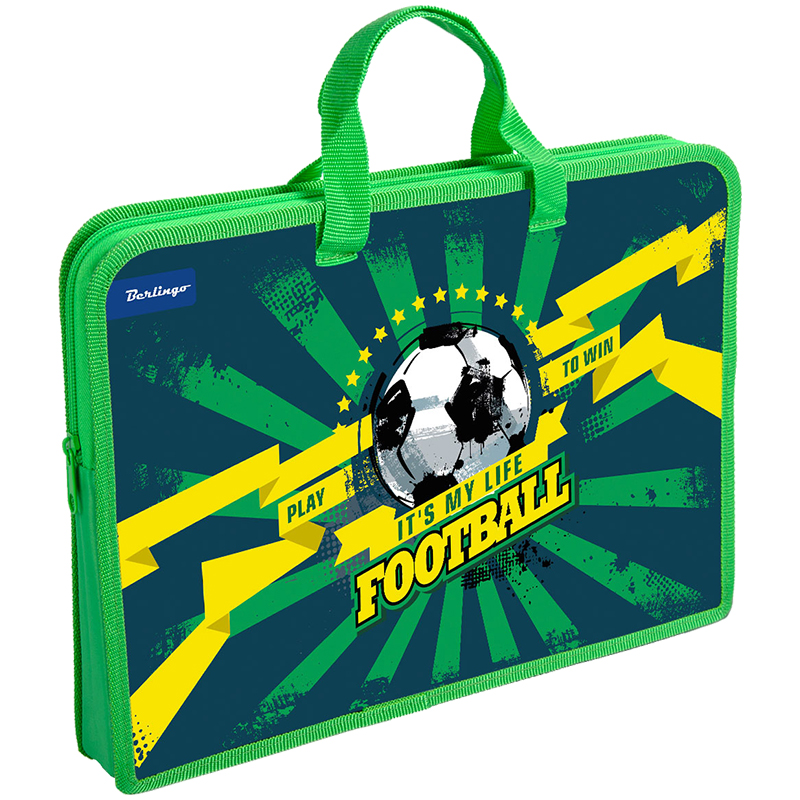 Папка с ручками А4 Berlingo "Football", печать на пластике