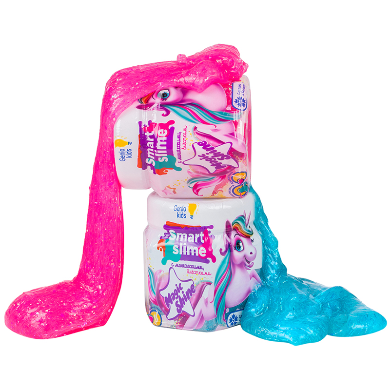 Слайм Genio Kids "Мялка-жмялка. Волшебный блеск", с блестками, ассорти