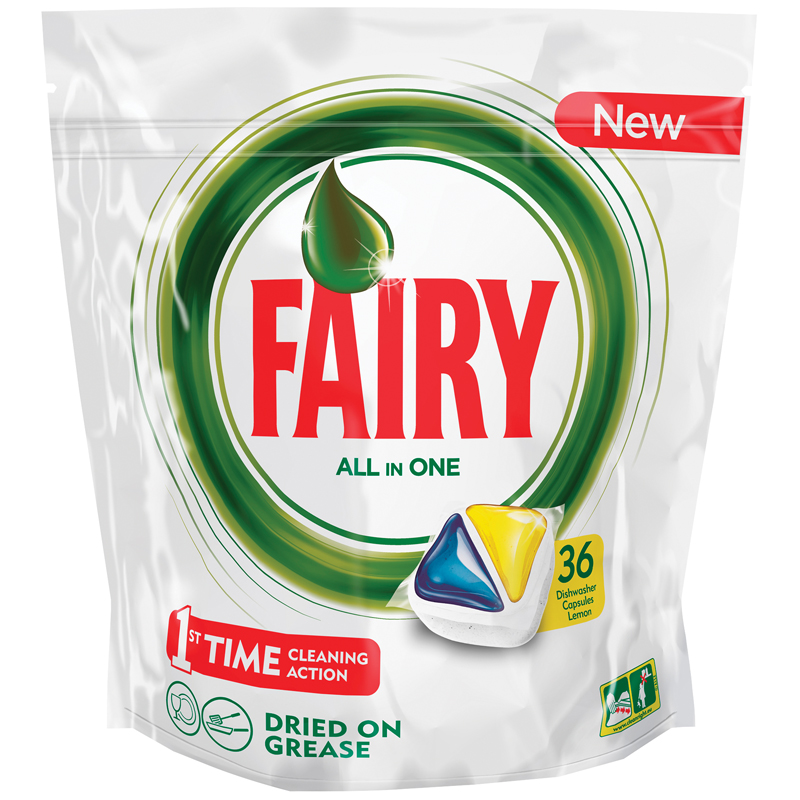 Капсулы для посудомоечной машины Fairy "All in 1. Лимон", 36шт.
