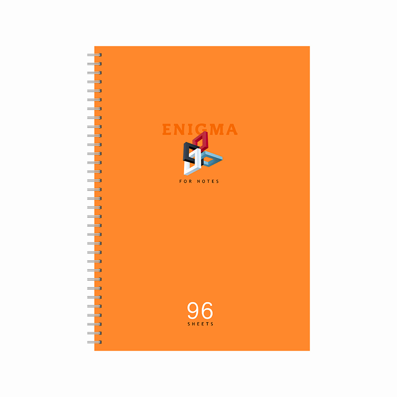 Тетрадь 96л., А4, клетка, на гребне BG "Enigma", матовая ламинация, неон