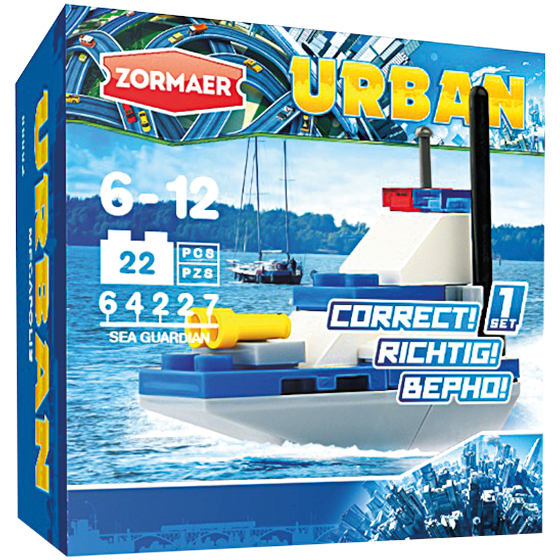 Конструктор пластиковый Zormaer "Urban. Морской защитник", 22 элемента, картонная коробка