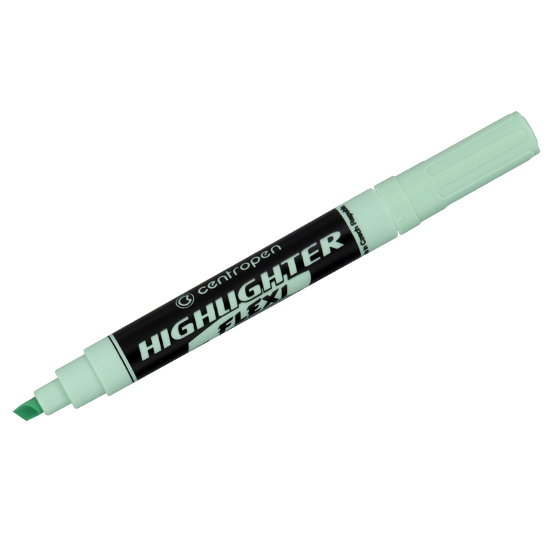 Текстовыделитель Centropen "Flexi 8542" пастельный зеленый, 1-5мм, гибкий пишущий узел