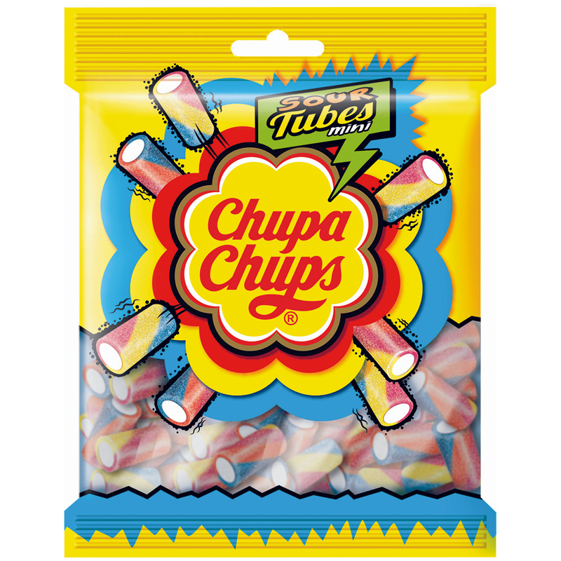 Жевательный мармелад Chupa Chups "Мини трубочки", 70г, пакет, европодвес