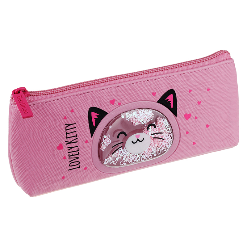 Пенал-косметичка 200*80*30 Berlingo "Lovely kitty", полиуретан