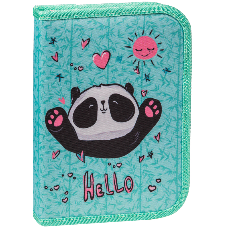 Пенал 1 отделение, 200*140*40 Berlingo "Panda", две откидные секции, полиэстер