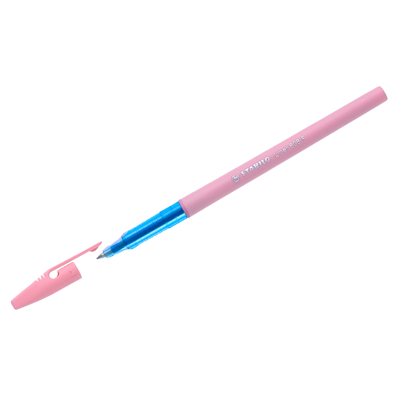 Ручка шариковая Stabilo "Liner Pastel 808 F" синяя, цвет корпуса розовый, 0,38мм