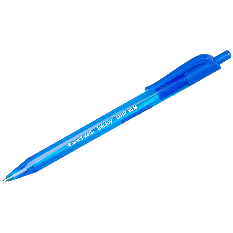 Ручка шариковая автоматическая Paper Mate "InkJoy" 100 RT синяя, 1,0мм, трехгран.