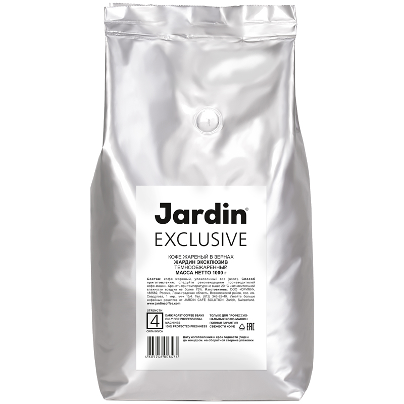 Кофе в зернах Jardin "Exclusive", мягкая упаковка, 1кг
