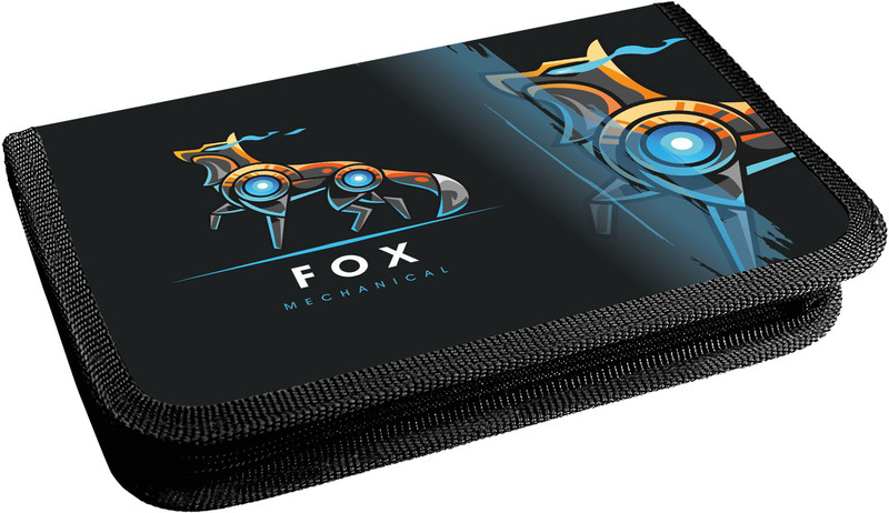 Пенал Lamark Fox/Лиса, 1 отделение, дополнительный вкладыш, на 25 предметов, 130х200х30 мм, на молнии, покрытие Soft touch/Мягкое прикосновение