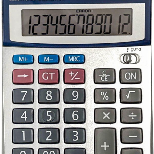 Калькулятор LAMARK 12 разрядов, малый настольный, 135х103х26 мм, 2-ое питание, серебристый