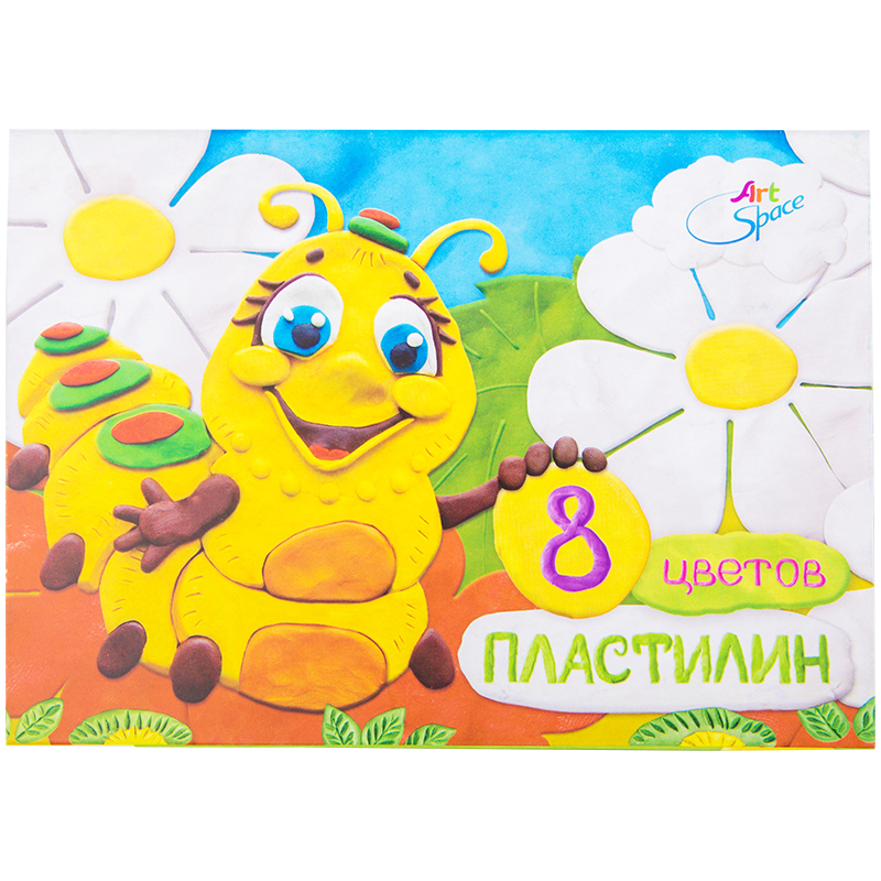 Пластилин ArtSpace, 08 цветов, со стеком, картон
