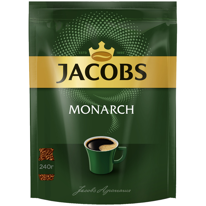 Кофе растворимый Jacobs "Monarch", сублимированный, мягкая упаковка, 240г