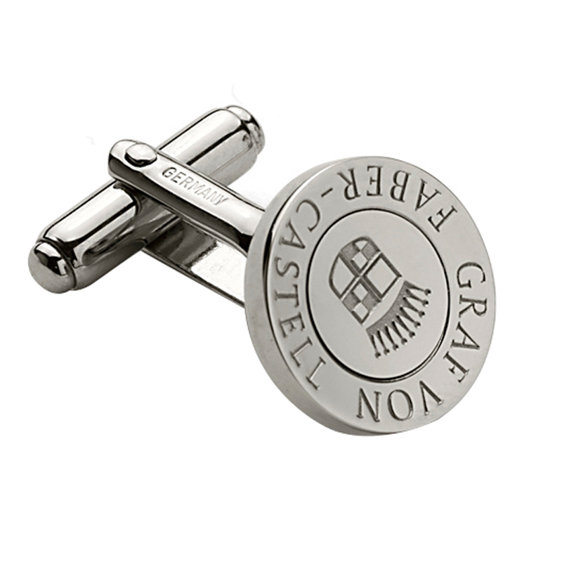 Запонки Graf von Faber-Castell платиновое напыление, круглые