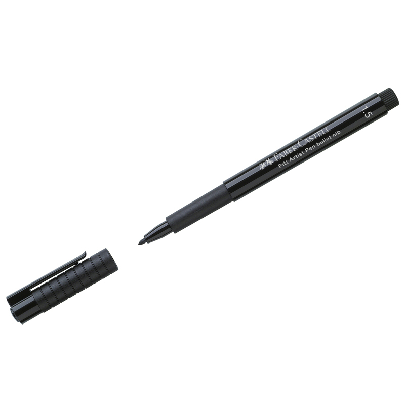 Ручка капиллярная Faber-Castell "Pitt Artist Pen" цвет 199 черный, 1,5мм, пишущий узел "пуля"