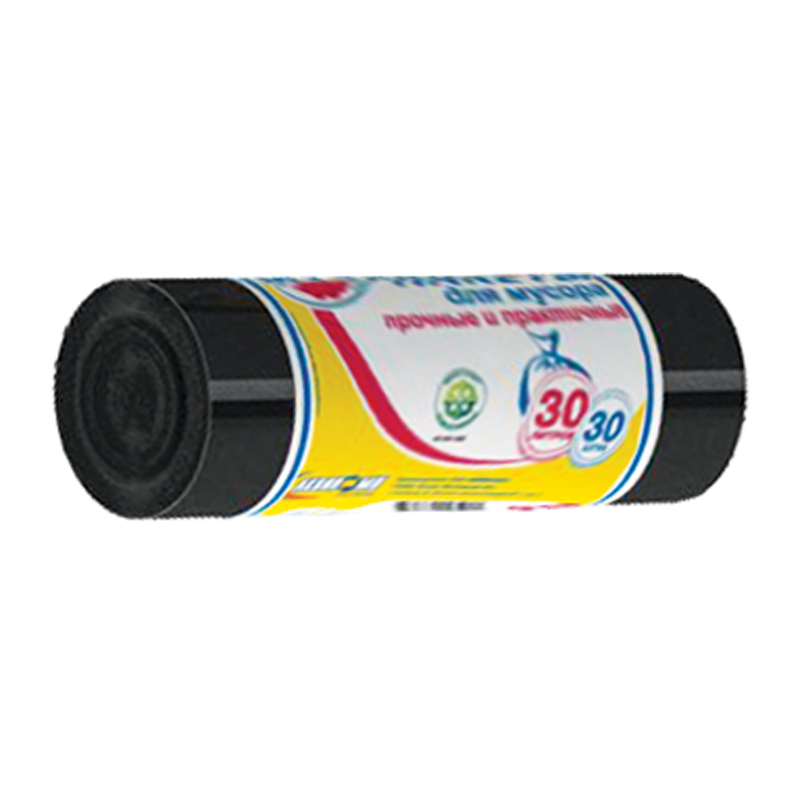 Мешки для мусора  30л Avikomp ПНД, 48*58см, 6мкм, 30шт., черные, в рулоне