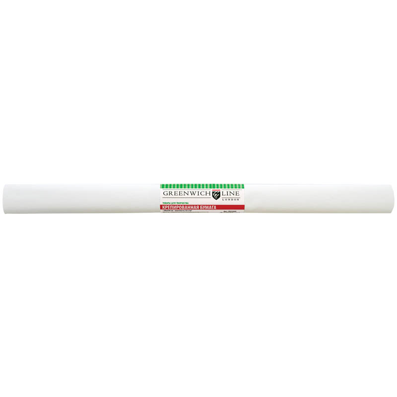 Бумага крепированная Greenwich Line, 50*250см, 32г/м2, белая, в рулоне