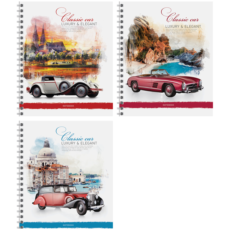 Тетрадь 80л. А5 клетка на гребне "Авто. Classic car"