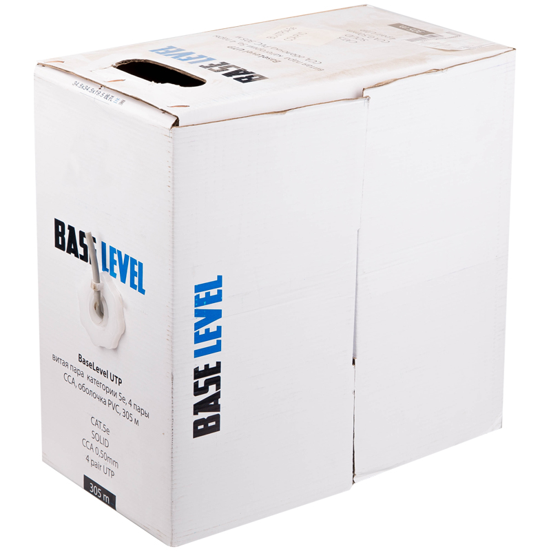 Кабель в бухтах BaseLevel BL-UTP04-5e,ССA PVC UTP 5e 305 метров