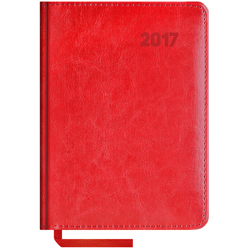 Ежедневник датированный 2017г., А6, 176л., кожзам, "Sarif", красный