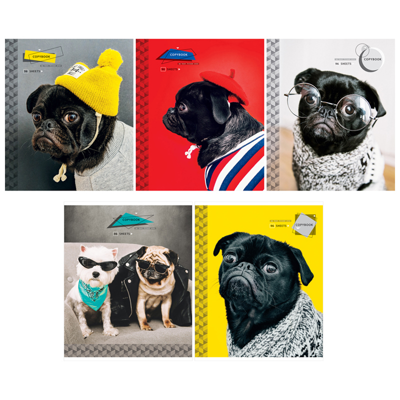 Тетрадь 96л., А5, клетка ArtSpace "Питомцы. Pug"