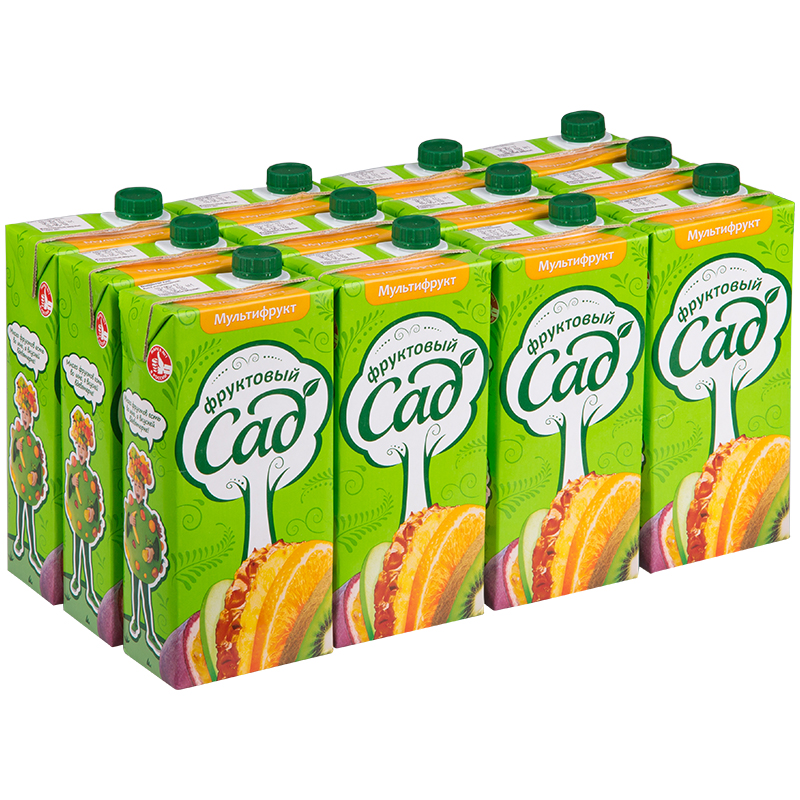 Сок Фруктовый Сад, мультифрукт с мякотью, 0,95л, картонная упаковка