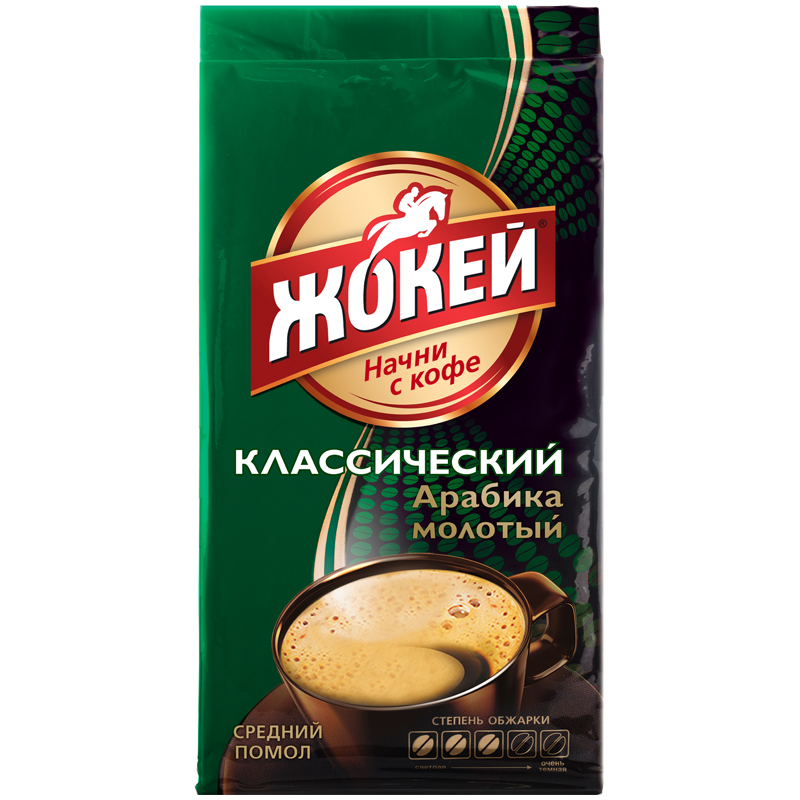 Кофе молотый Жокей "Классический", мягкая упаковка, 450г