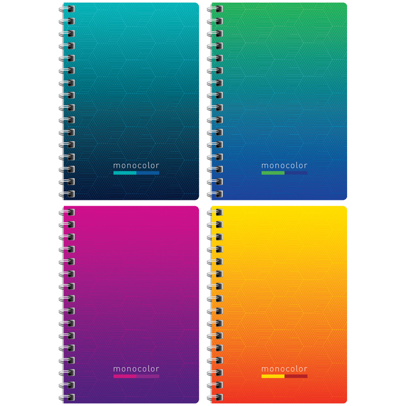 Записная книжка А6 140л. на гребне "Моноколор. Simple modern"