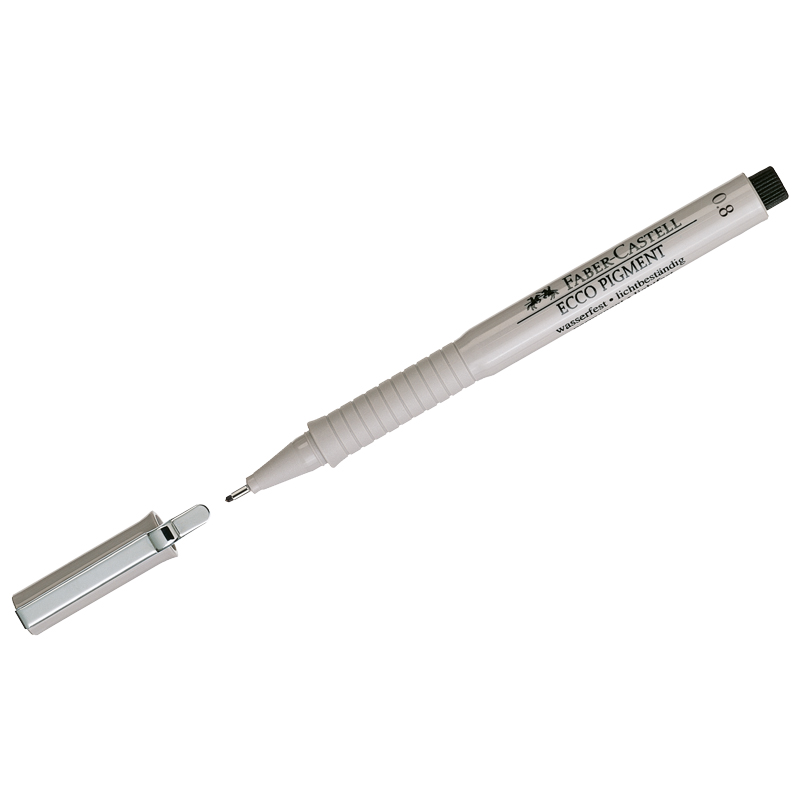 Ручка капиллярная Faber-Castell "Ecco Pigment" черная, 0,8мм