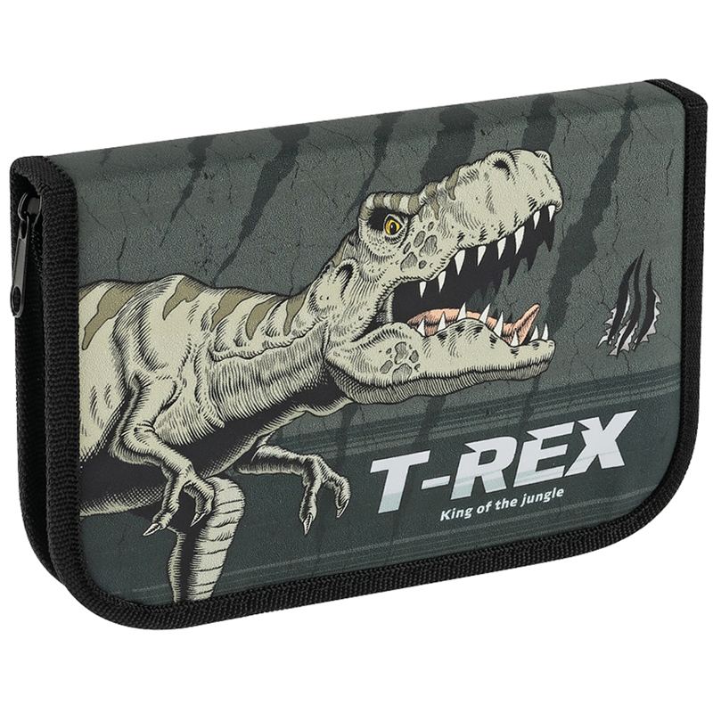 Пенал 1 отделение, 200*130 ArtSpace "T-Rex", дополнительная секция, ткань