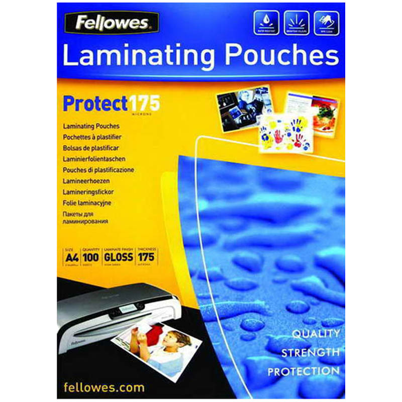 Пленка для ламинирования А4 Fellowes 216*303мм, 175мкм, глянец, 100л.
