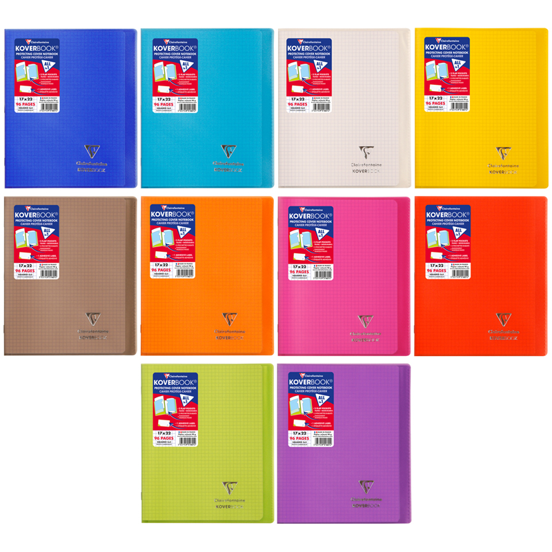 Бизнес-тетрадь 48л., 170*220мм, клетка Clairefontaine "Koverbook", 90г/м2, пластик. обложка