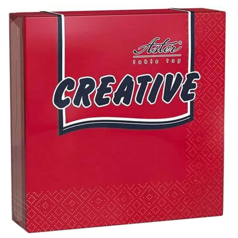 Салфетки бумажные ASTER 3-х сл.25*25см 20шт/уп красные