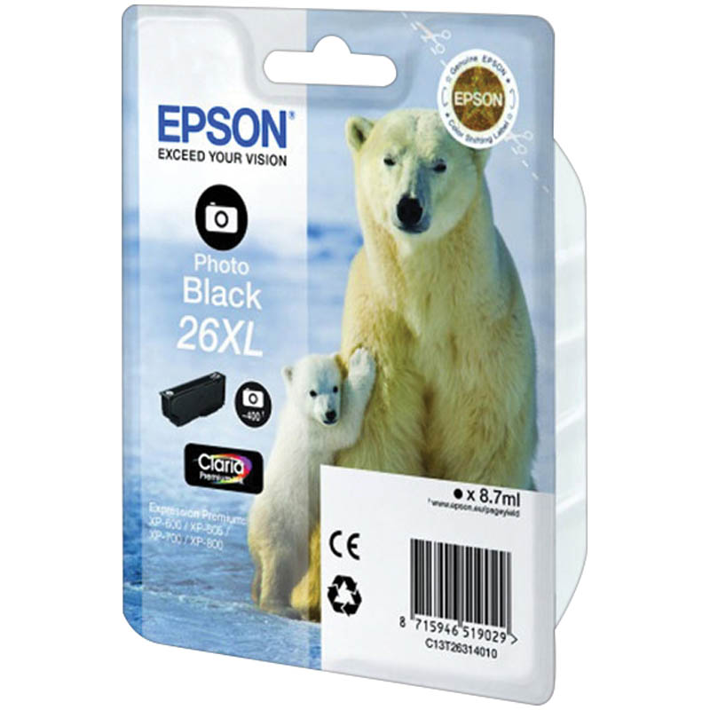 Картридж ориг. Epson 26XL фото черный для  XP-600/605/700/800 (8,7мл)
