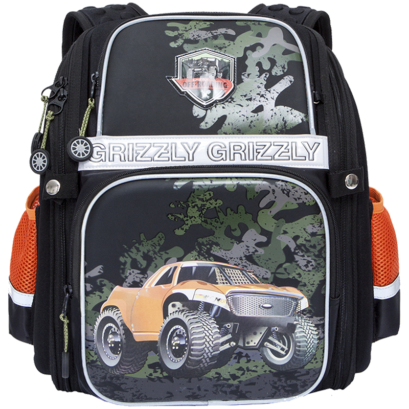 Ранец Grizzly, 30*37*16см, 1 отделение, 4 кармана, анатомическая спинка