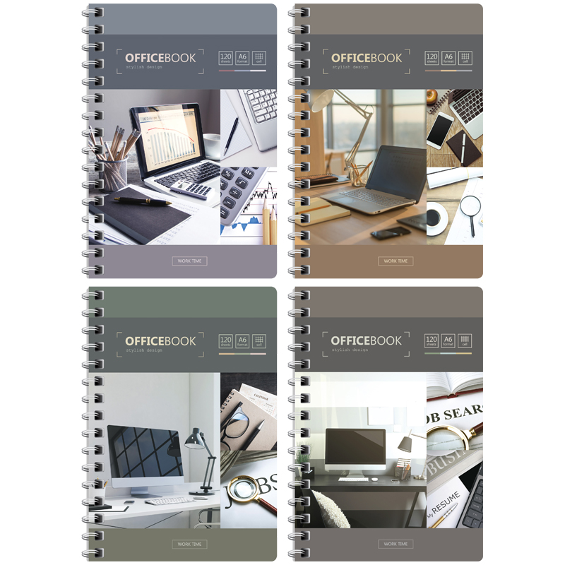 Записная книжка А6 120л. на гребне "Офис. Worktime"