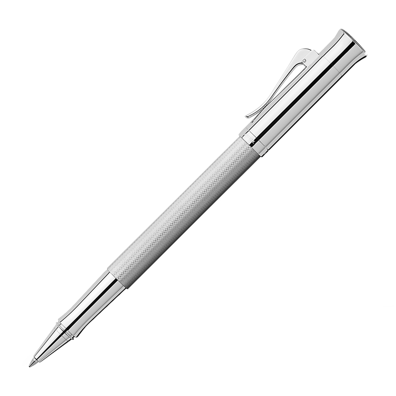Ручка-роллер Graf von Faber-Castell "Guilloche Rhodiniert" черная, подар. уп.