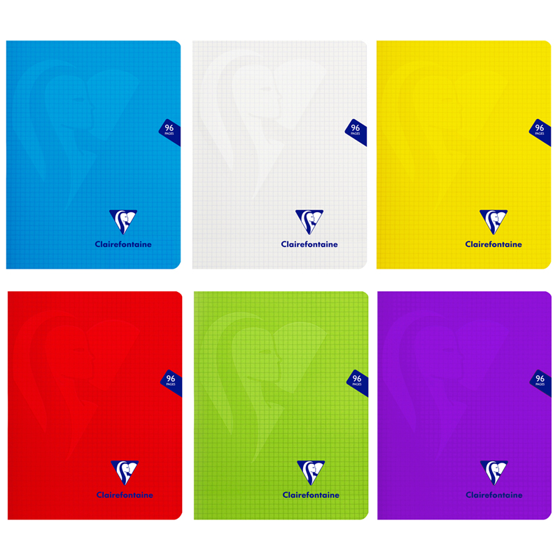 Тетрадь 48л., 170*220мм, клетка Clairefontaine "Mimesys", пластиковая обложка, ассорти, 90г/м2