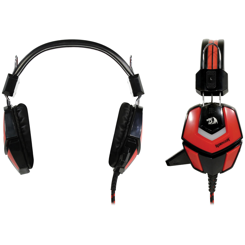 Наушники с микрофоном игровые Redragon "Ridley", 2,2м, красный, черный