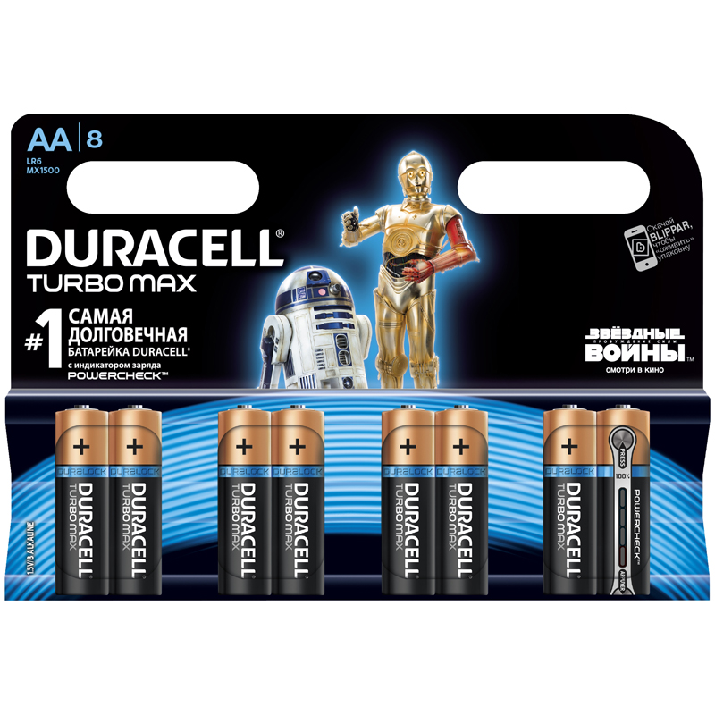 Батарейка Duracell Turbo Max "Star Wars" AA (LR06) 8BL