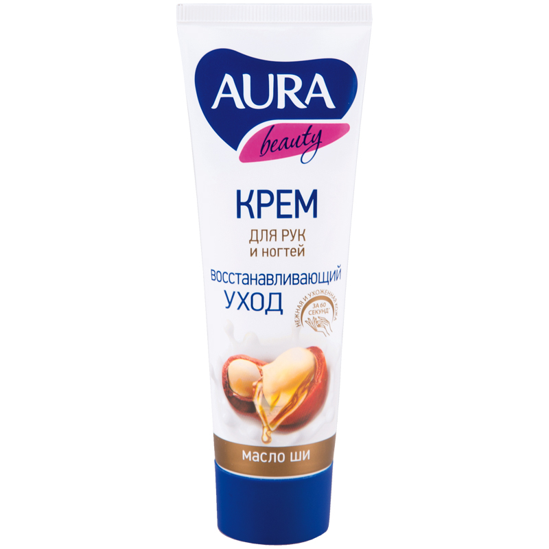 Крем для рук Aura "Beauty", восстанавливающий с маслом ши, 75мл