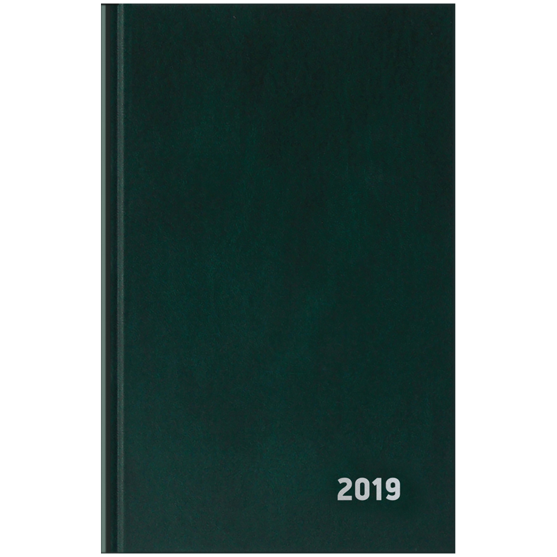 Ежедневник датированный 2019г., A5, 168л., бумвинил, OfficeSpace, зеленый