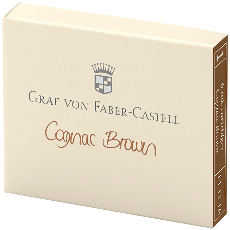 Картриджи чернильные Graf von Faber-Castell коньячные, 6шт., картонная коробка