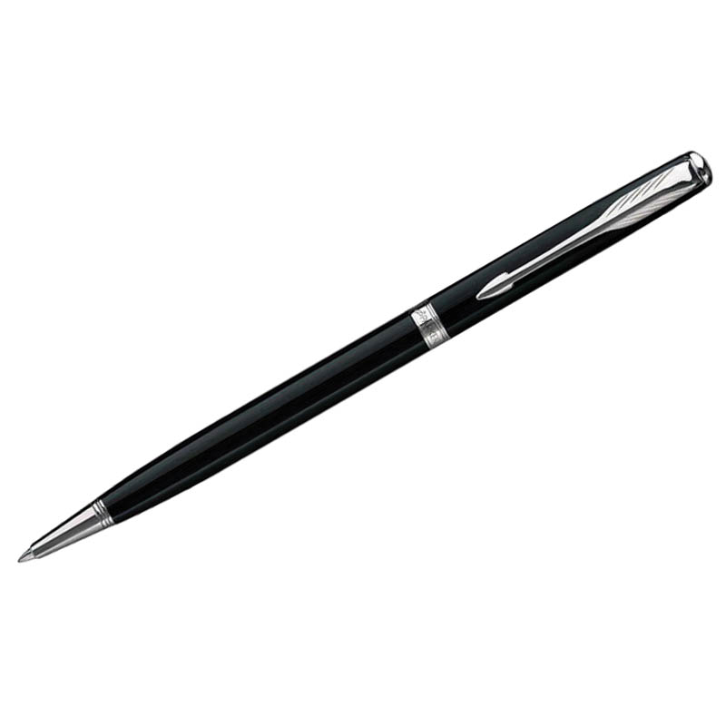 Ручка шариковая Parker "Sonnet Black Lacquer CT Slim" черная, 1,0мм, поворот., подар. уп.