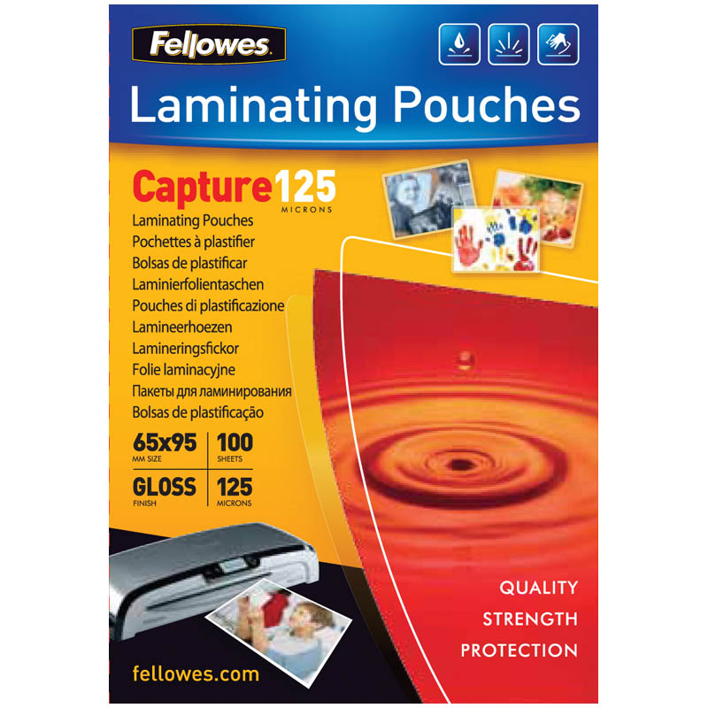 Пленка для ламинирования А7 Fellowes 65*95мм, 125мкм, глянец, 100л.