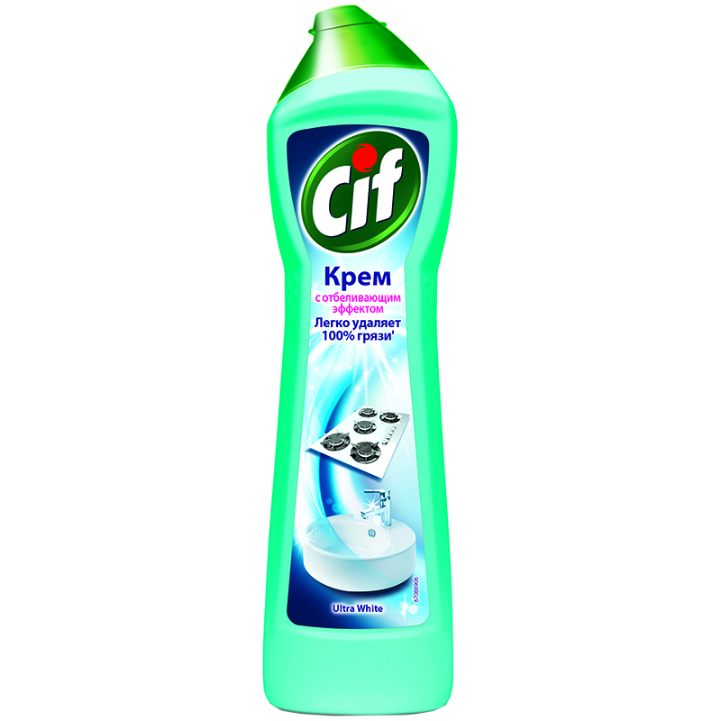 Средство чистящее Cif "Ultra White", крем, отбеливающий эффект, 500мл
