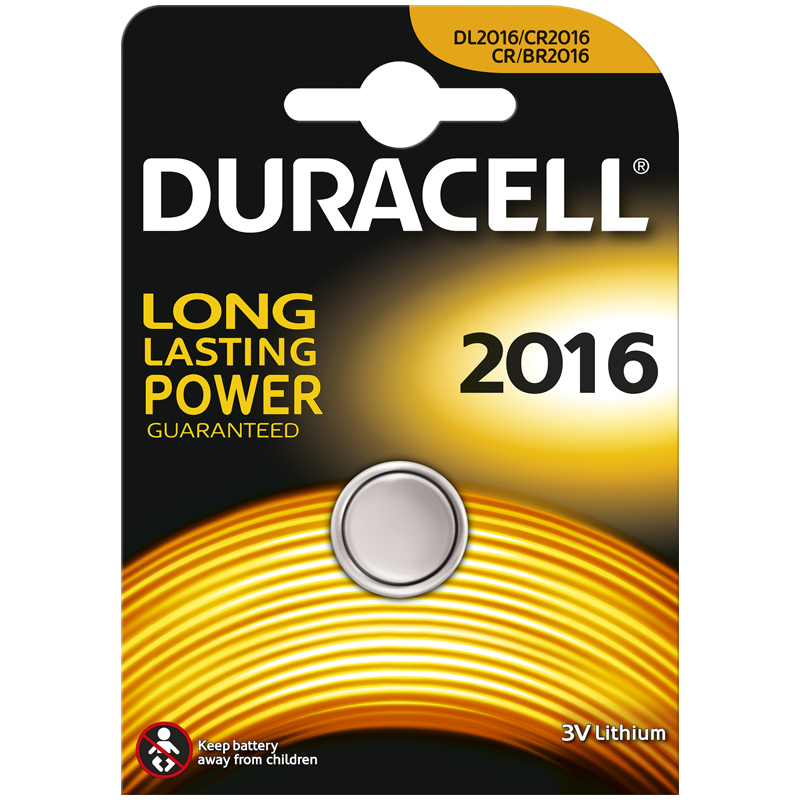 Батарейка Duracell CR2016 3V литиевая, 1BL