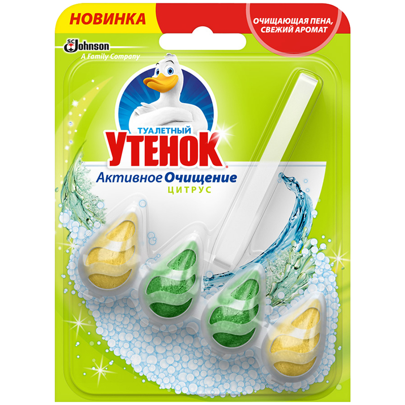 Подвесной блок для унитаза Туалетный утенок "Цитрус", блистер 301295 (ПОД ЗАКАЗ)